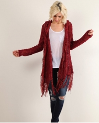 Hem & Thread® Ladies' Fringe Hoodie Sweater Cardigan