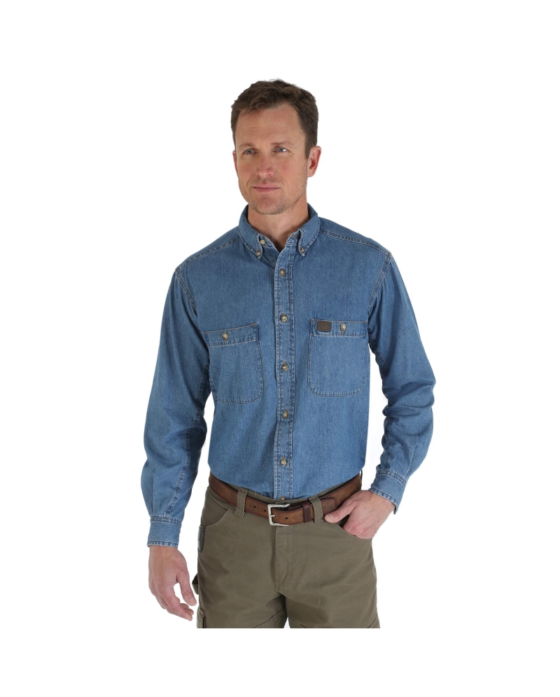 mens denim work shirts long sleeve