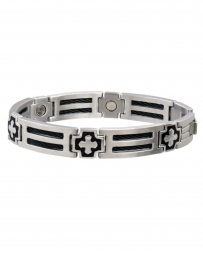 Sabona® Men's Cross Cable Stainless Steel Magnetic Bracelet