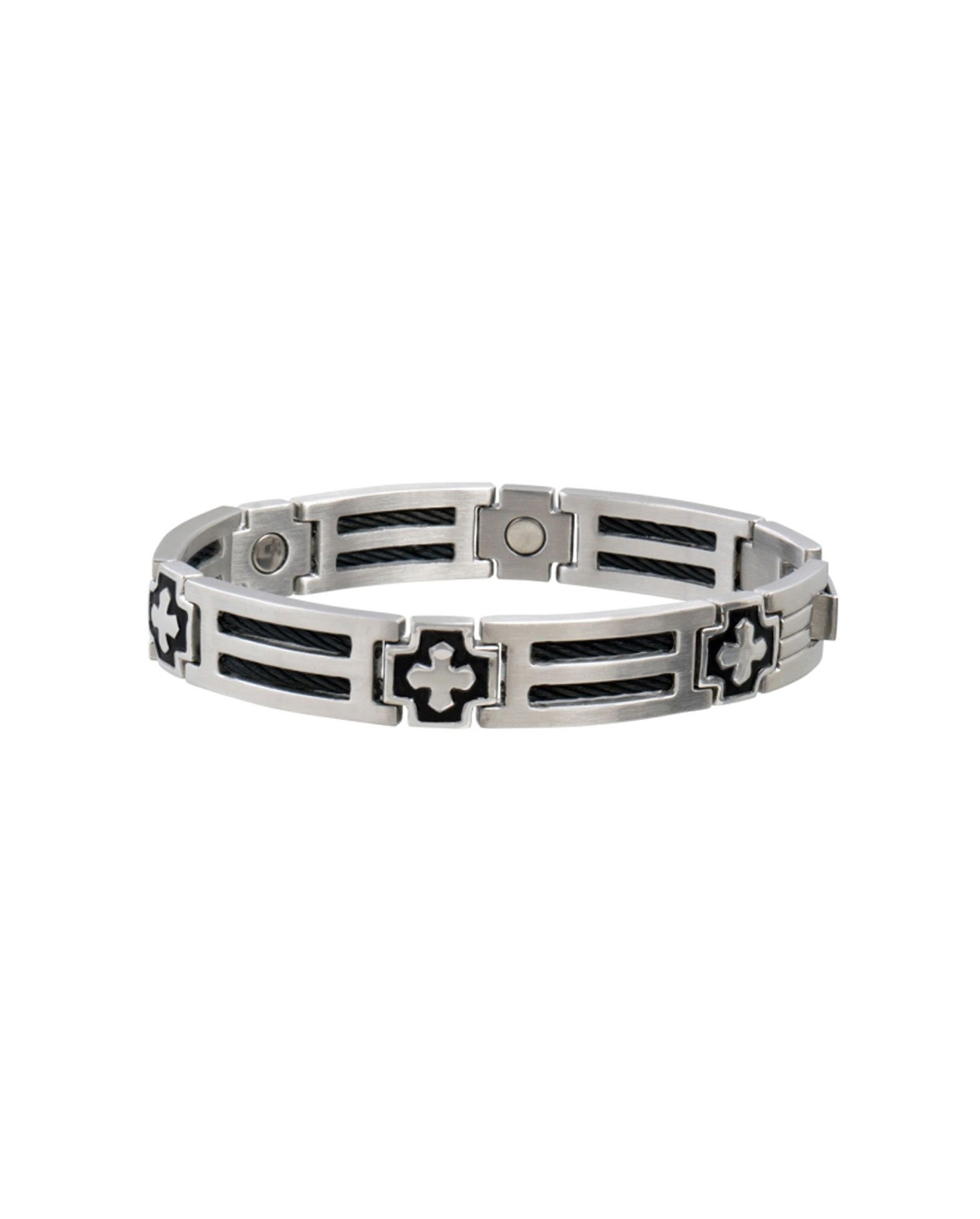 Sabona® Men's Cross Cable Stainless Steel Magnetic Bracelet - Fort
