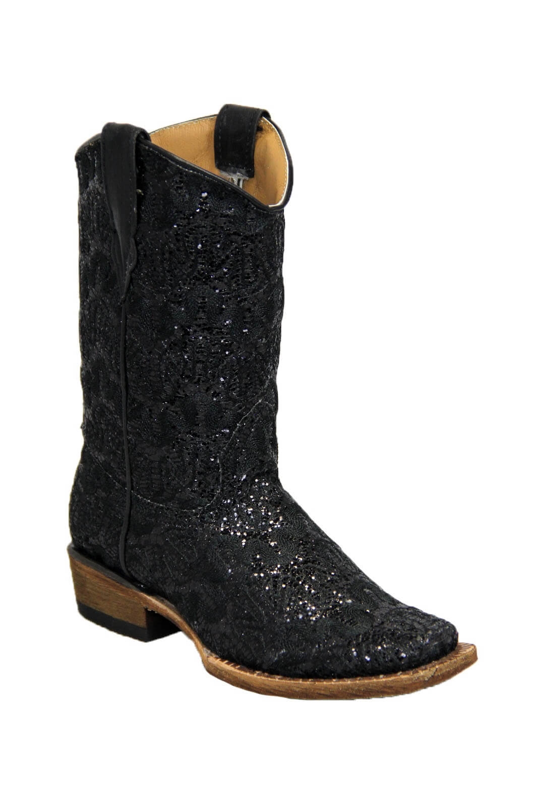 girls black sparkly boots