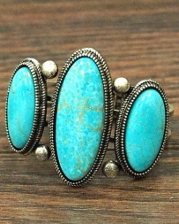 Younique® Ladies' Oval Turquoise Cuff Bracelet