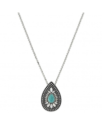 Rock 47 by Wrangler® Ladies' Rhinestone & Turquoise Raindrop Necklace