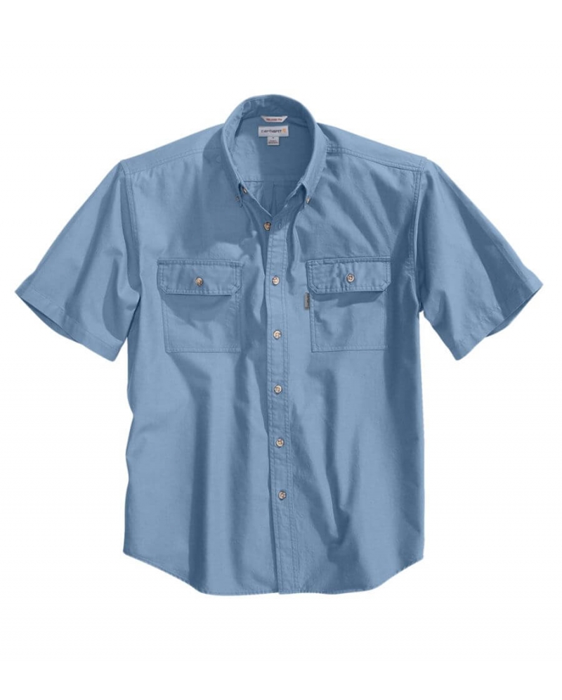 carhartt chambray short sleeve shirt