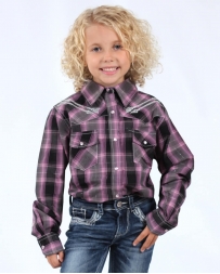 Cowgirl Hardware® Girls' Arrow Long Sleeve Plaid Shirt