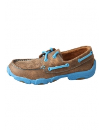 Twisted X® Kids' Bomber and Neon Blue Driving Moccasin