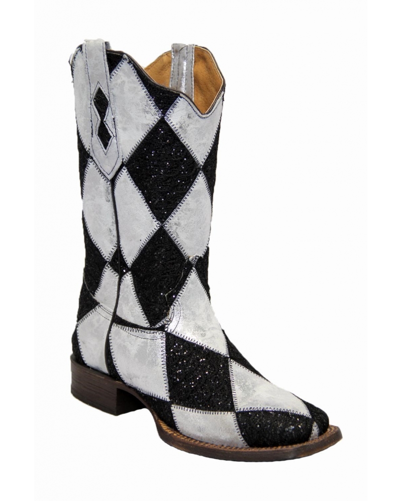 patchwork boots womens