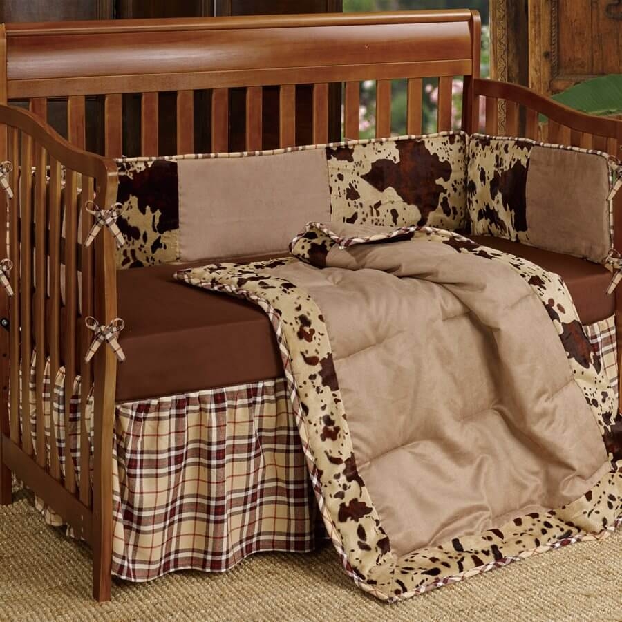 Hiend Accents Cowhide Baby Crib Set 3 Pc Fort Brands