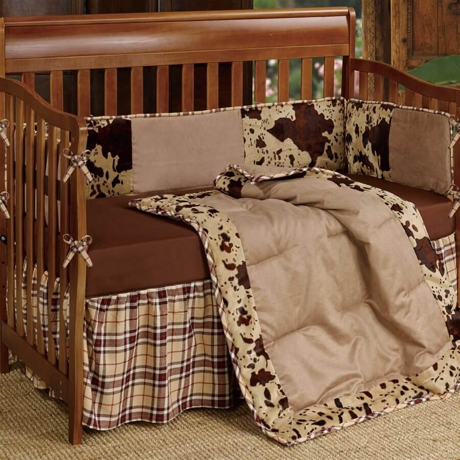 Hiend Accents Cowhide Baby Crib Set 3 Pc Fort Brands