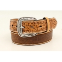 Ariat® Men's Brown Tooled Leather Belt