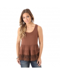 Wrangler® Ladies' Tiered w/Lace Hem Tank