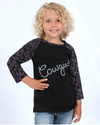 Cowgirl Hardware® Girls' Bandana 3/4 Sleeve Top