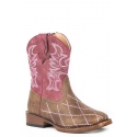 Roper® Girls' Pink Diamond Stitch Boots - Toddler