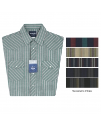 Wrangler® Men's Basic Long Sleeve Western Stripe Snap Shirts