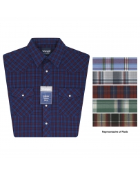 Wrangler® Men's Basic Long Sleeve Western Plaid Snap Shirts