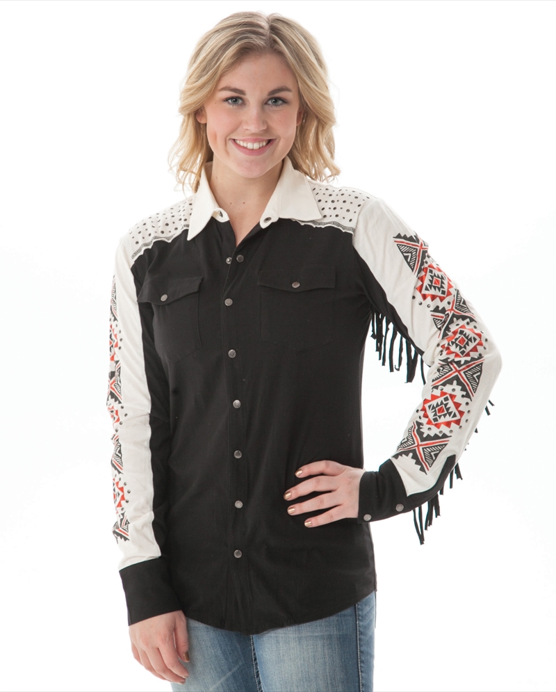 Cowgirl Tuff® Ladies' Fringe Button 