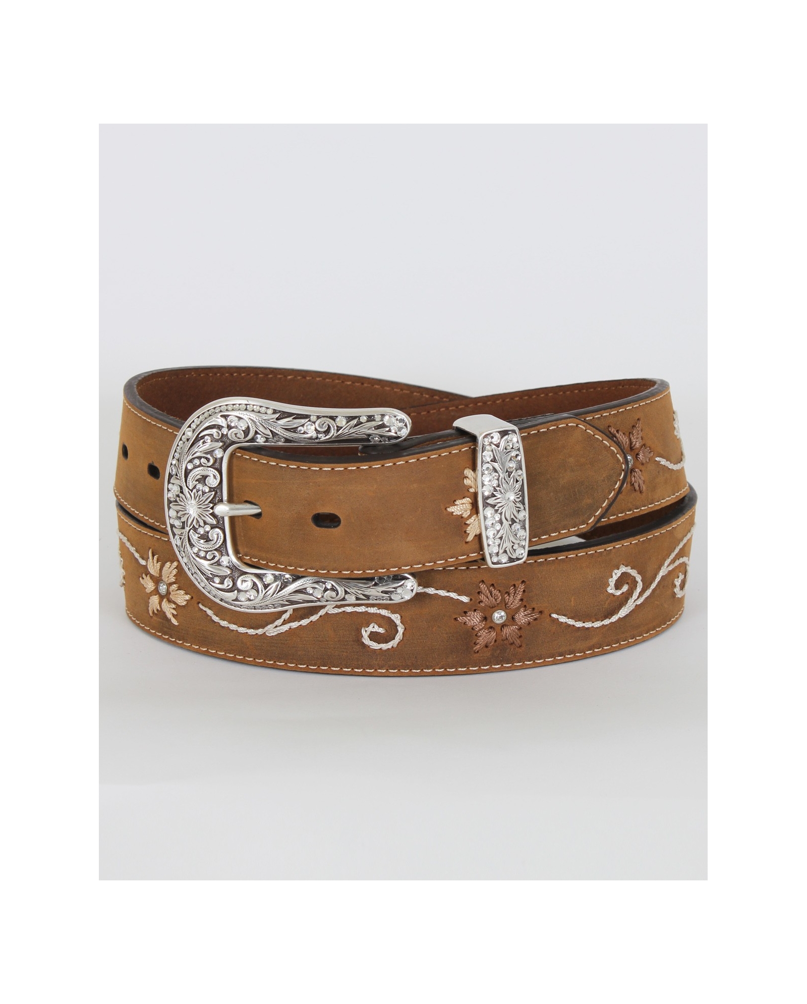 小物 n.k atelier flower belt Nocona® Ladies' Embroidered Brown Flower Belt - Fort Brands