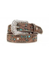 Ariat® Ladies' Turq Inlay Tooled Belt