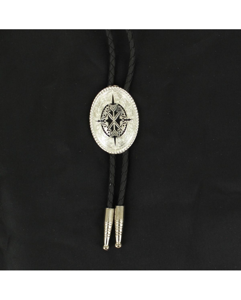 Texas Star Cowboy Bolo Tie | Silver Alloy Western Rodeo Necktie | Men's