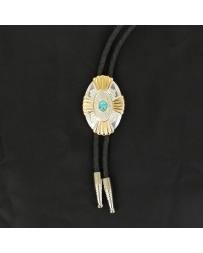 Double S® Men's Turquoise Stone Bolo- Gold