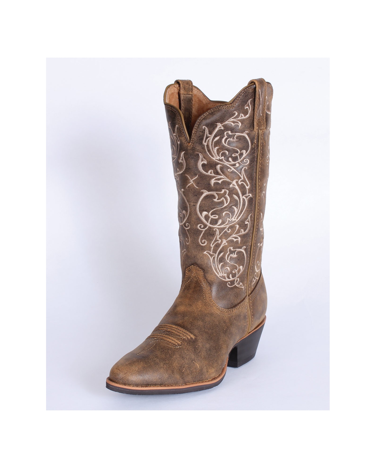 Twisted X Brown Croc-Print Foot Tan Embroidered Shaft Cowboy Boots Men main image 2