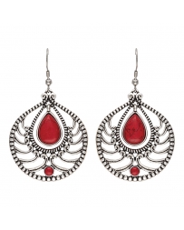 Rock 47 by Wrangler® Ladies' Red Teardrop Earrings