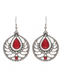 Rock 47 by Wrangler® Ladies' Red Teardrop Earrings