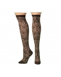 Blazin Roxx® Ladies' Brown Lace Knee High Socks