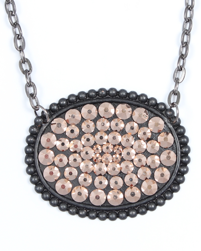 pink and black necklace