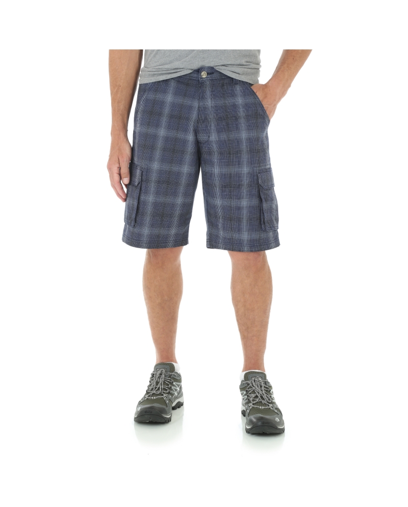 wrangler plaid cargo shorts