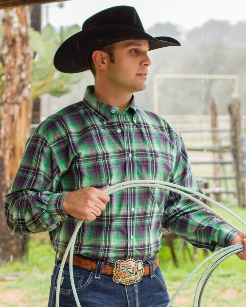 Cinch® Men's Long Sleeve Plaid Shirt 