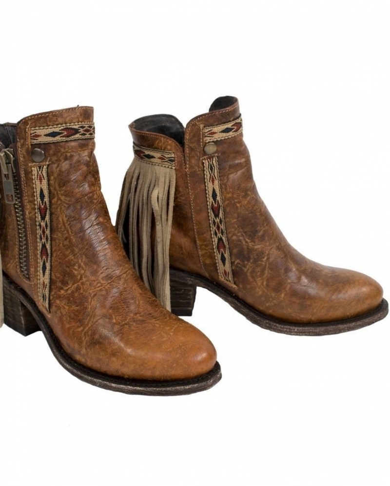 tan fringe ankle boots