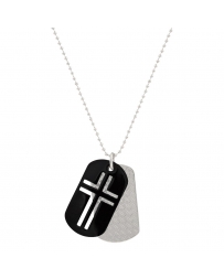 Montana Silversmiths® Men's Stainless Steel Cross Token Necklace