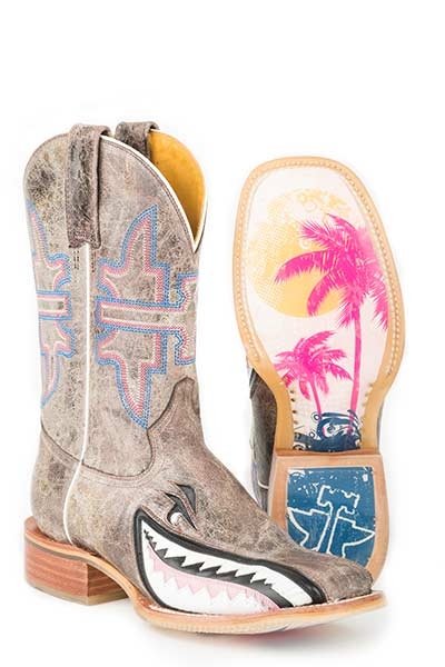 Tin Haul Ladies Gnarly Shark Boots Fort Brands