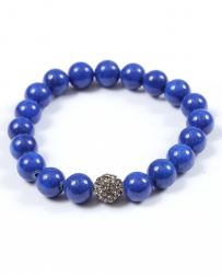 Madison & Barrett® Ladies' Glossy Blue Silver Pave Bracelete