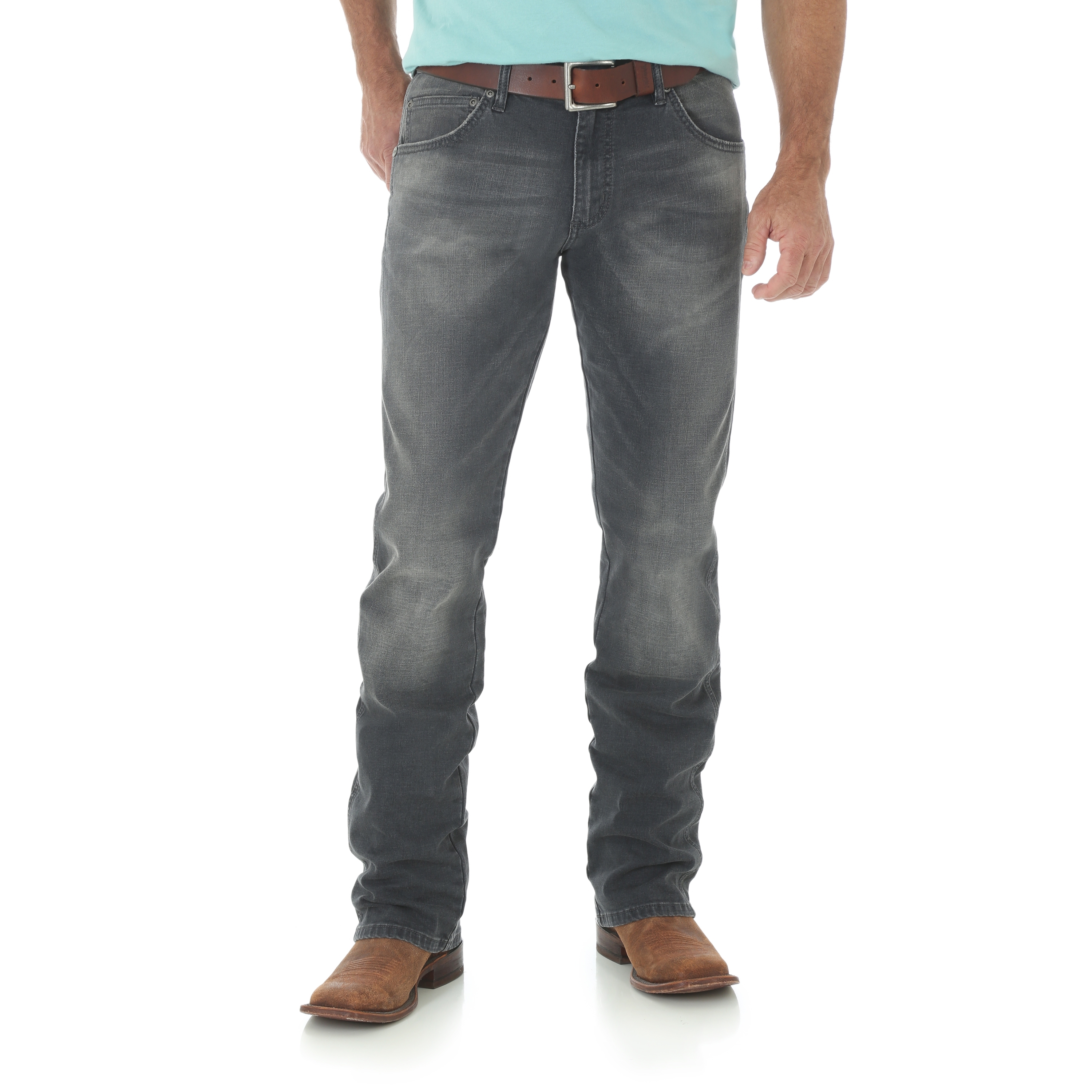Wrangler Retro® Men's Grey Denim Slim Straight Jeans - Tall - Fort Brands