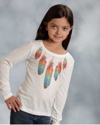 Roper® Girls' Feather Long Sleeve Tee