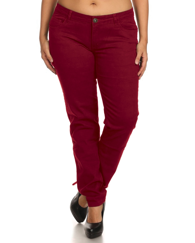 ladies red skinny jeans