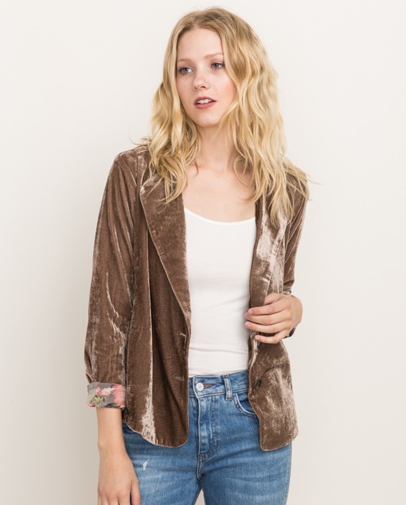 Mystree® Ladies' Velvet Carmel Blazer - Fort Brands