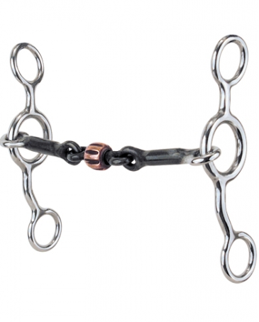 " Smooth Dogbone Snaffle with Copper Roller 5 Cheeks 5 Mouth Bit