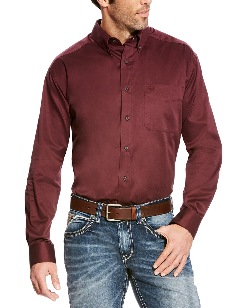 Ariat® Men's Solid Twill Long Sleeve Shirt Fort Brands