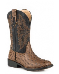 Roper® Kids' Jed Ostrich Print Boots