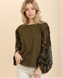 Ladies' Balloon Velvet Top