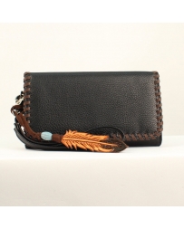 Blazin Roxx® Ladies' Black/Tan Clutch Wallet