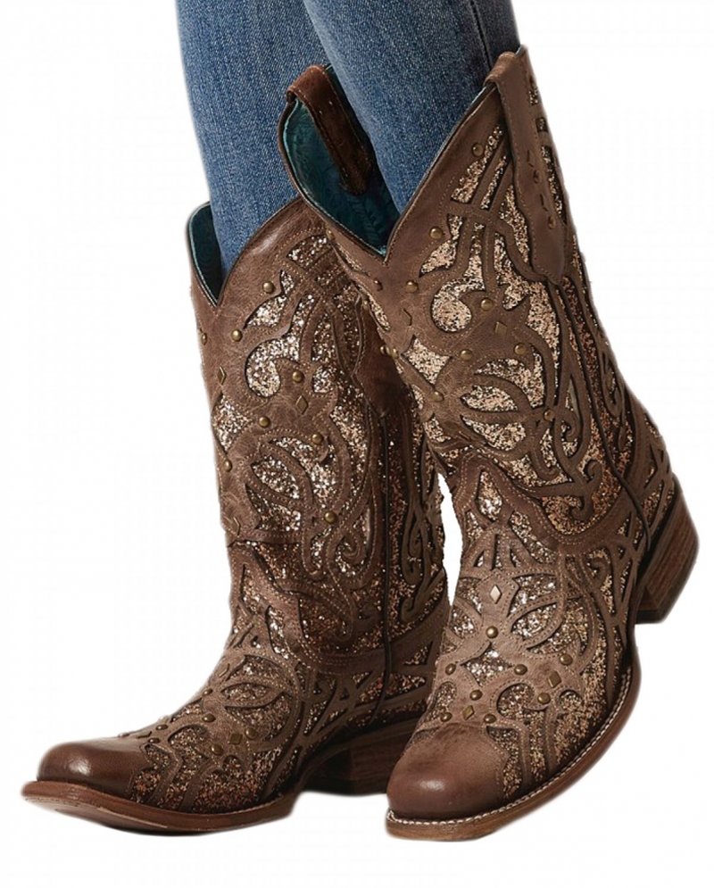 Corral Boots Ladies Square Toe Glitter Boot Fort Brands