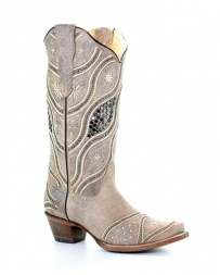 Corral Boots® Ladies' Brown Embroidery Studs Boots