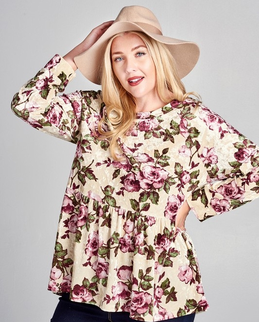 ODDI® Ladies' Oddie Curvy Floral Velvet 