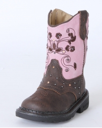 Roper® Girls' Brown & Pink Dazzle Lights Boots - Toddler