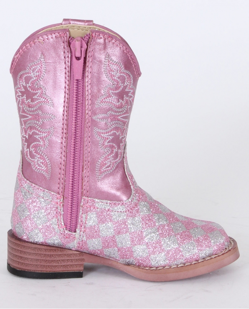Roper® Girls' Glitter Check Boots - Toddler