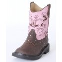 Roper® Girls' Brown & Pink Dazzle Lights Boots - Child